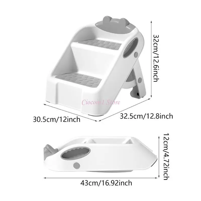 Y1UB طفل يخطو البراز الاطفال خطوة البراز طوي يسهل حملها الطفل سلم البراز مساعد 2 خطوة البراز للتدريب قعادة #6