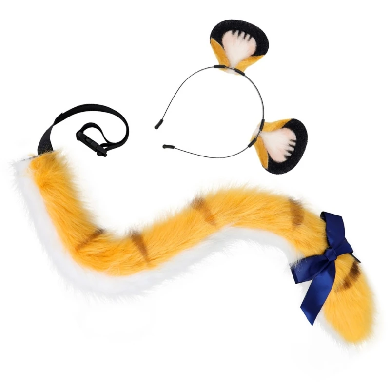 Diadema orejas animales y cola animales Accesorios disfraces animales para niños Cosplay Navidad Halloween