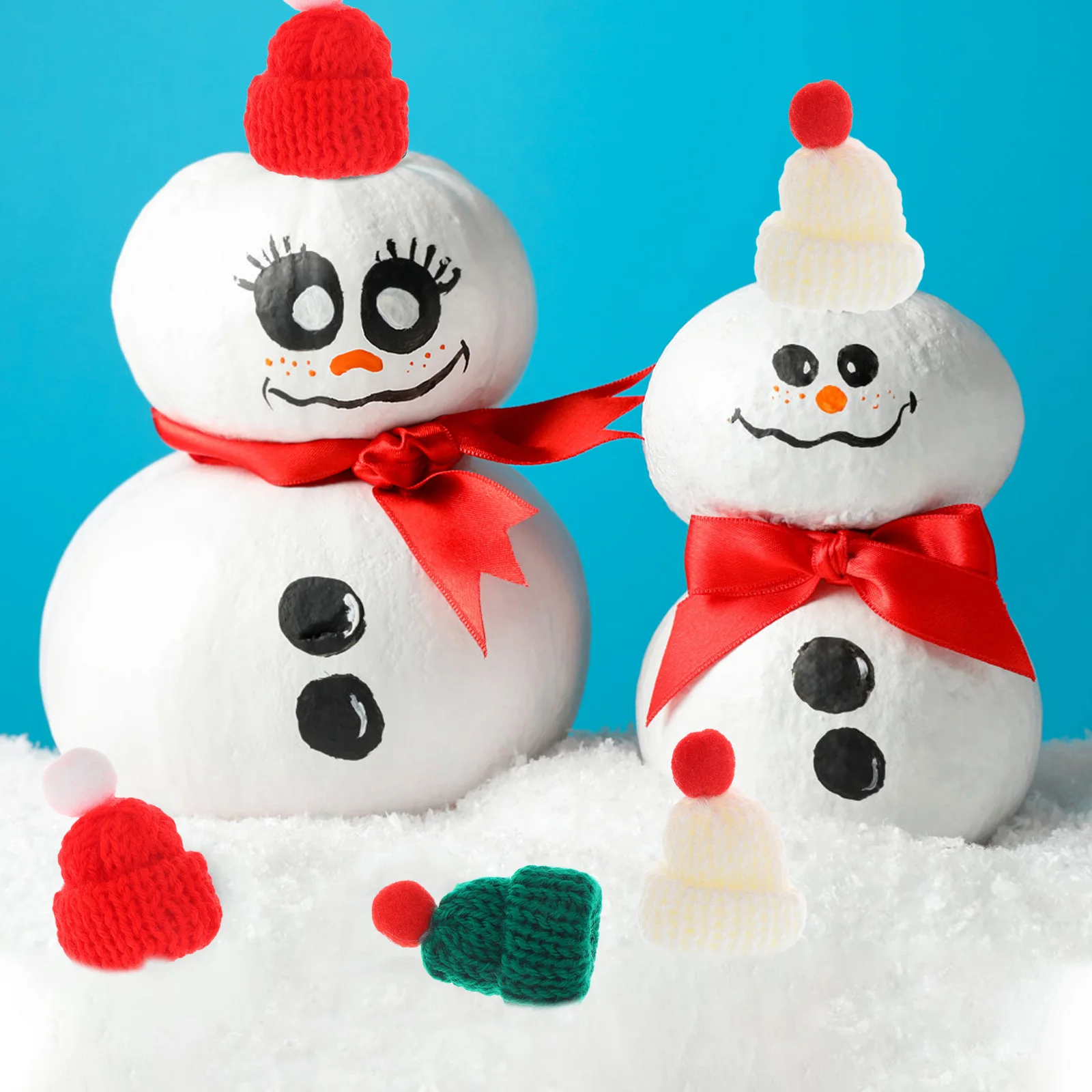 

24 шт., рождественские мини-вязаные шерстяные шапки, красочные маленькие вязаные шапки для DIY, рождественский декор, украшения, аксессуары для бутылок вина