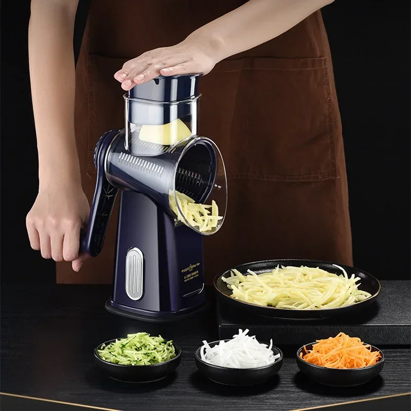 Multifunction Rotary Cheese Grater Manual Kitchen Veggie Chopper Drum Grater Fruit Shredder Vegetable Slicer Cutter Food Grinder