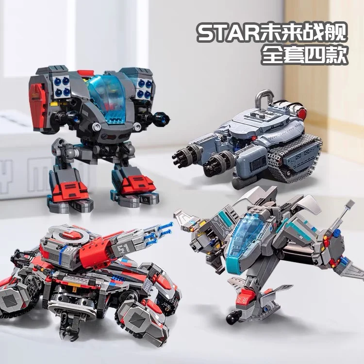 MOC High-tech Starcrafts Fighter Siege Tank Robot corazzato Building Blocks Nave Guerra Macchina Assemblaggio Mattoni Giocattoli Regali per bambini