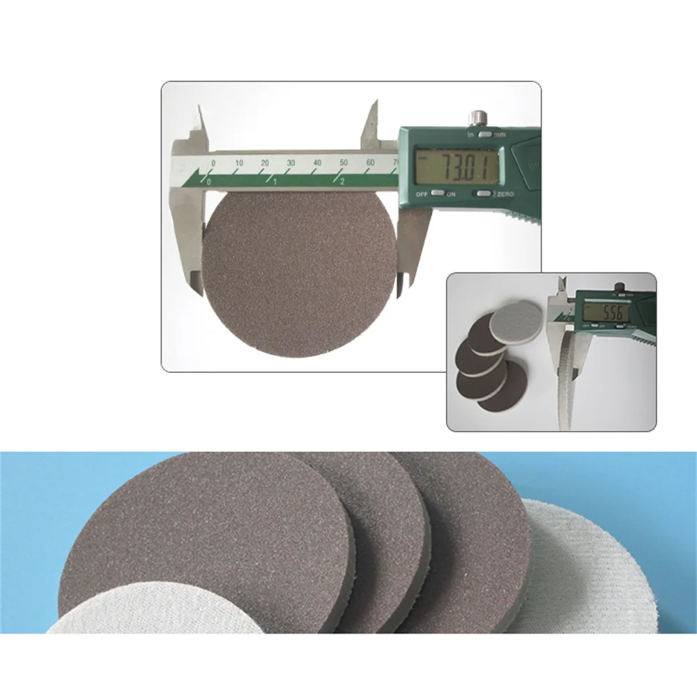 5 Pcs 3 "นิ้วโลหะ75มม.เปลือกพลาสติก Abrasives ขัดและขัดทรายแผ่นดิสก์กระดาษทรายฟองน้ำสีน้ำตาล300-2000กรวด