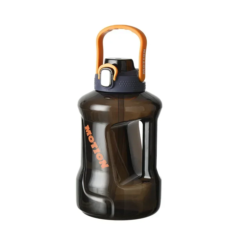 أسطوانة طن شفافة جديدة محمولة باليد: زجاجة مياه رياضية قابلة للحمل في الهواء الطلق، كوب طن للياقة البدنية من البلاستيك ذو سعة كبيرة