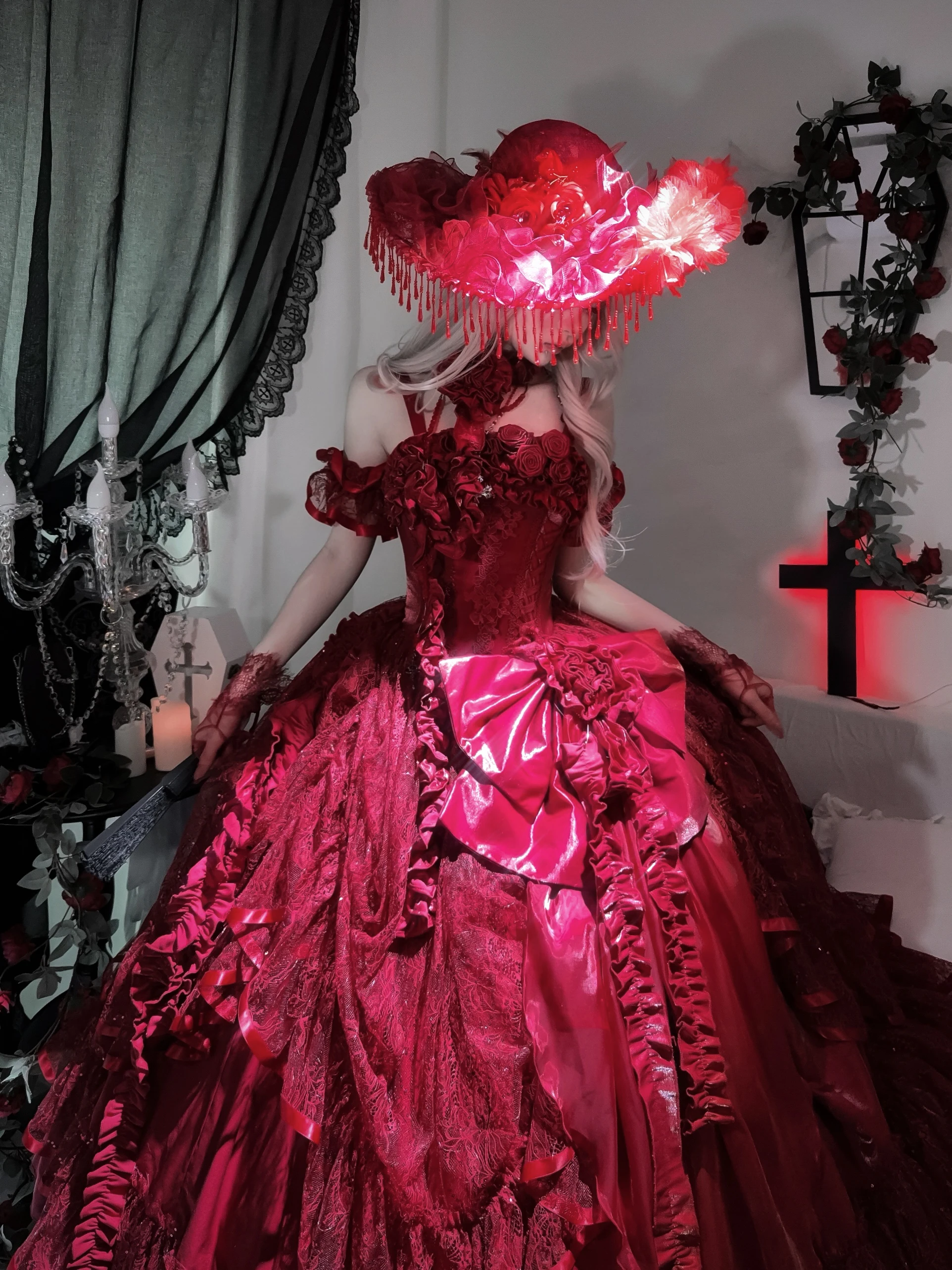 Original Burgundy Lolita Wedding Maxi Dress Woman's Slim-Fit Fishbone Heavy Industry Suspender Evening Dress Jsk Princess Dress