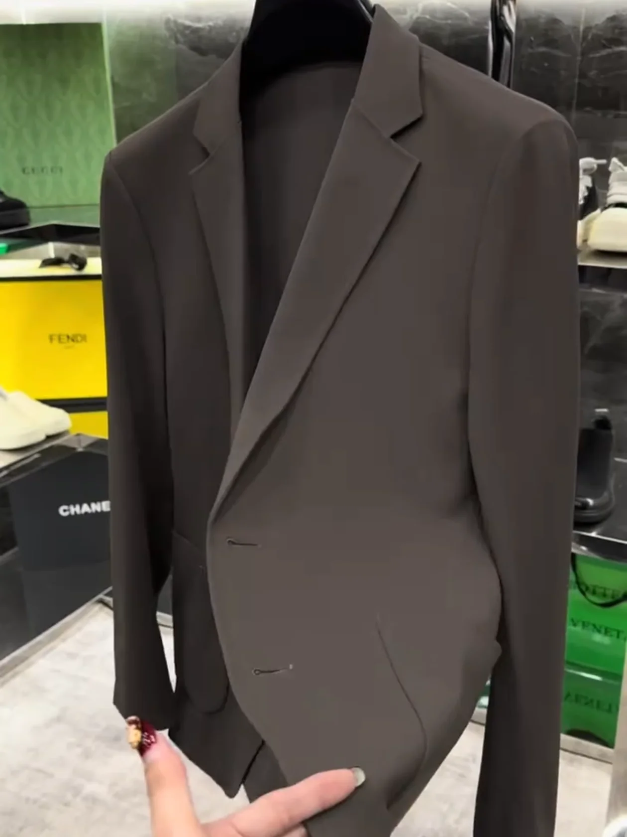 

Spring Autumn Men's Slim Fit Thin Elastic Sl High Quali Faionable Casual Cool European Sle Suit Stand Button D...