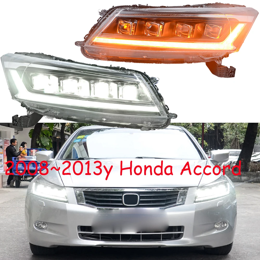 1set car bumper headlamp for Accord headlight 2008~2013y ALL IN LED DRL car accessories head light Accord fog light