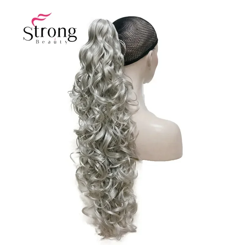 Strongbeauty-aplique de cabelo cacheado sintético, 32 polegadas, extensão de rabo de cavalo, grampo sintético, 270g, com uma garra/garra, clipe