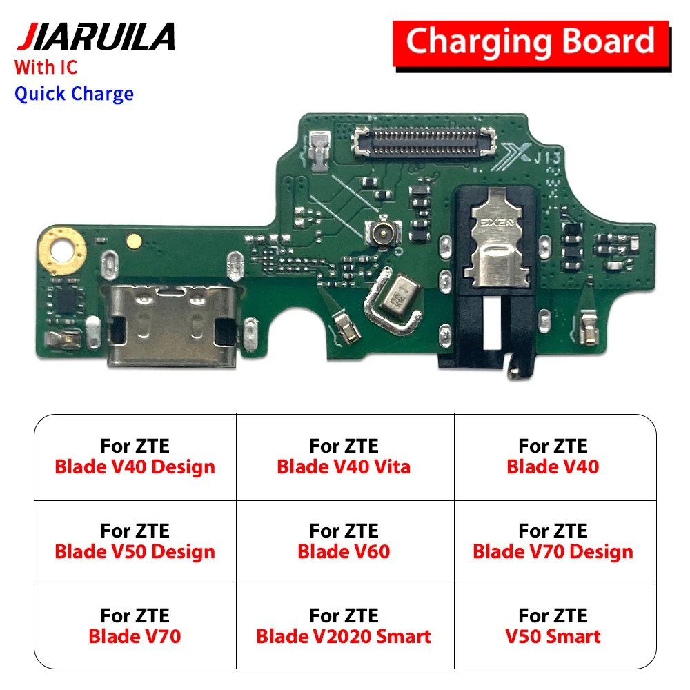 Puerto de Carga USB, Conector de Carga, Placa Flexible con Cables para ZTE Blade V V2020 Smart 1050 V40 Design V50 Vita V60 V70