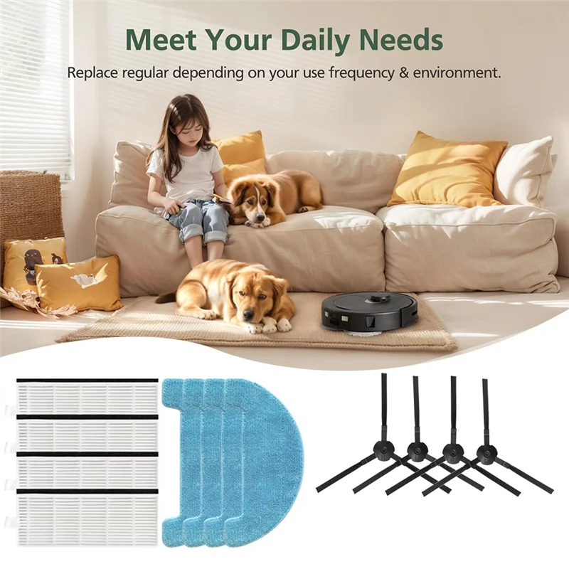 BAAN-For Danhui NR15 الذاتي تفريغ روبوت فراغ الجانب الرئيسي فرشاة خرقة منظف المرشّح أجزاء استبدال ملحقات المكنسة الأساسية