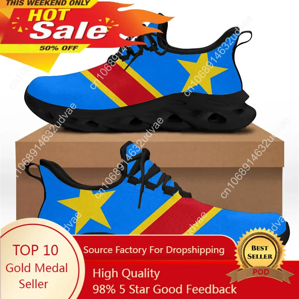 Republic of Congo Flag Designer Men Casual Shoes Sneakers Flats Male Lace Up Wear-resistant Tenis Masculino 2021