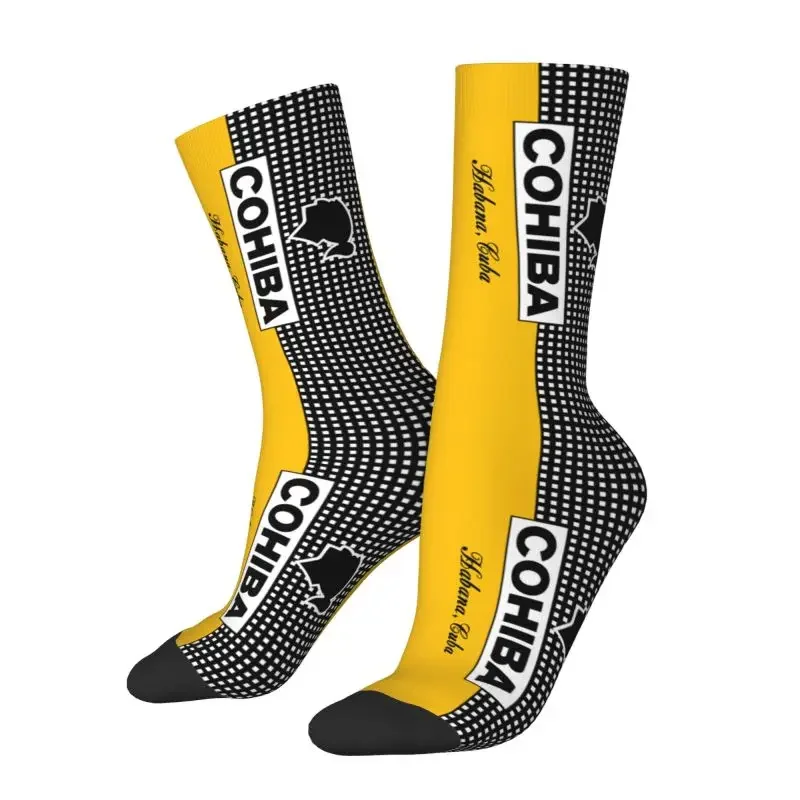 Fashion Men's Cohibas Habana Cuba Cigar Dress Socks Unisex Warm Comfortable 3D Printed Crew Socks