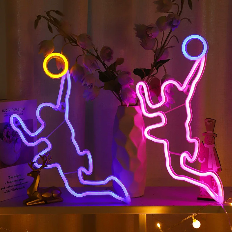 Fußballspieler-LED-Neonschild, Sport-Fußball-Neonlicht Wanddekoration, USB- und Batteriebetriebene Neonlampe für Schlafzimmer und Spielzimmer – Detail 6