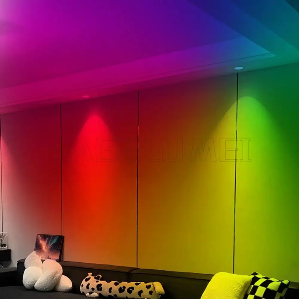 FUT074 FUT074WR MiBoxer 6W RGB+CCT LED Downlight WiFi+2.4GHz Built-in power Tuya smart app control  Third party voice control