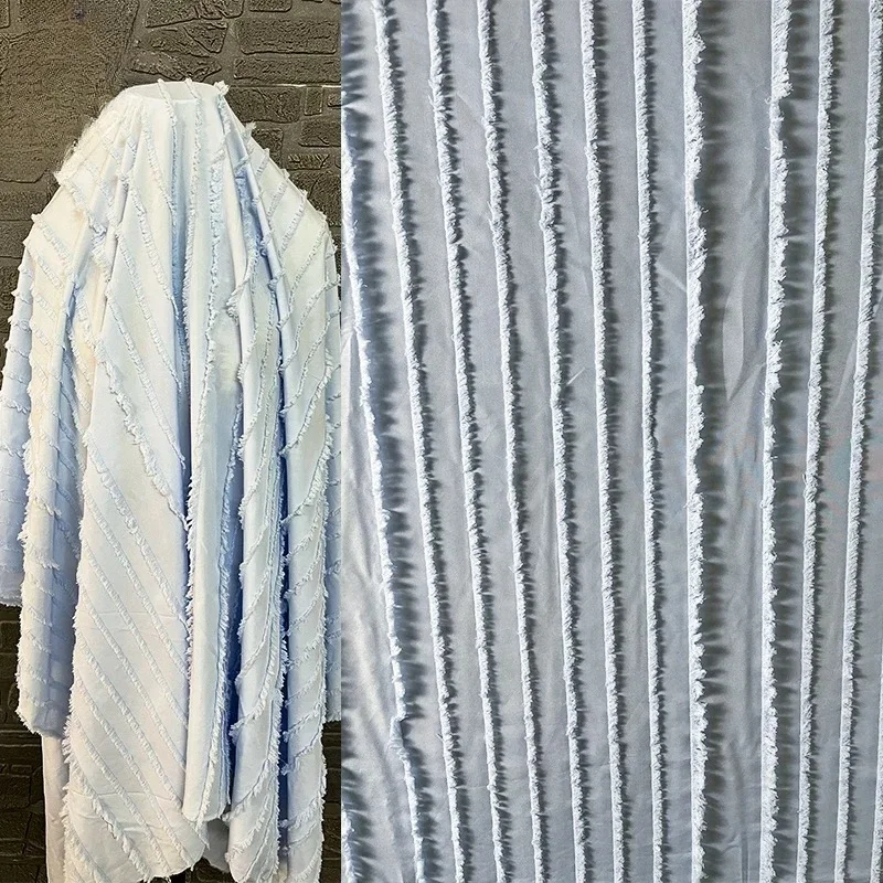 

Feather Striped Jacquard Fabric Diy Shirt Dress Clothing Designer Fashion Fabric By The Yard for Sewing Material for Clothes