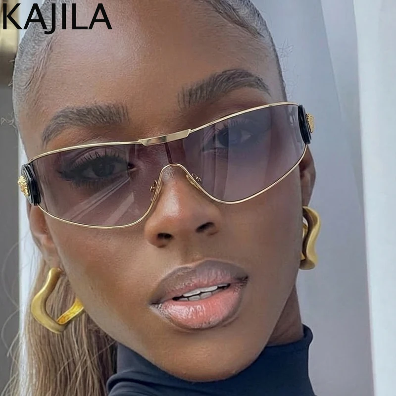 

Y2K Punk One-Piece Shield Sunglasses Women 2026 Luxury Brand Vintage Windproof Wrap Around Sun Glasses for Ladies Goggle Shades