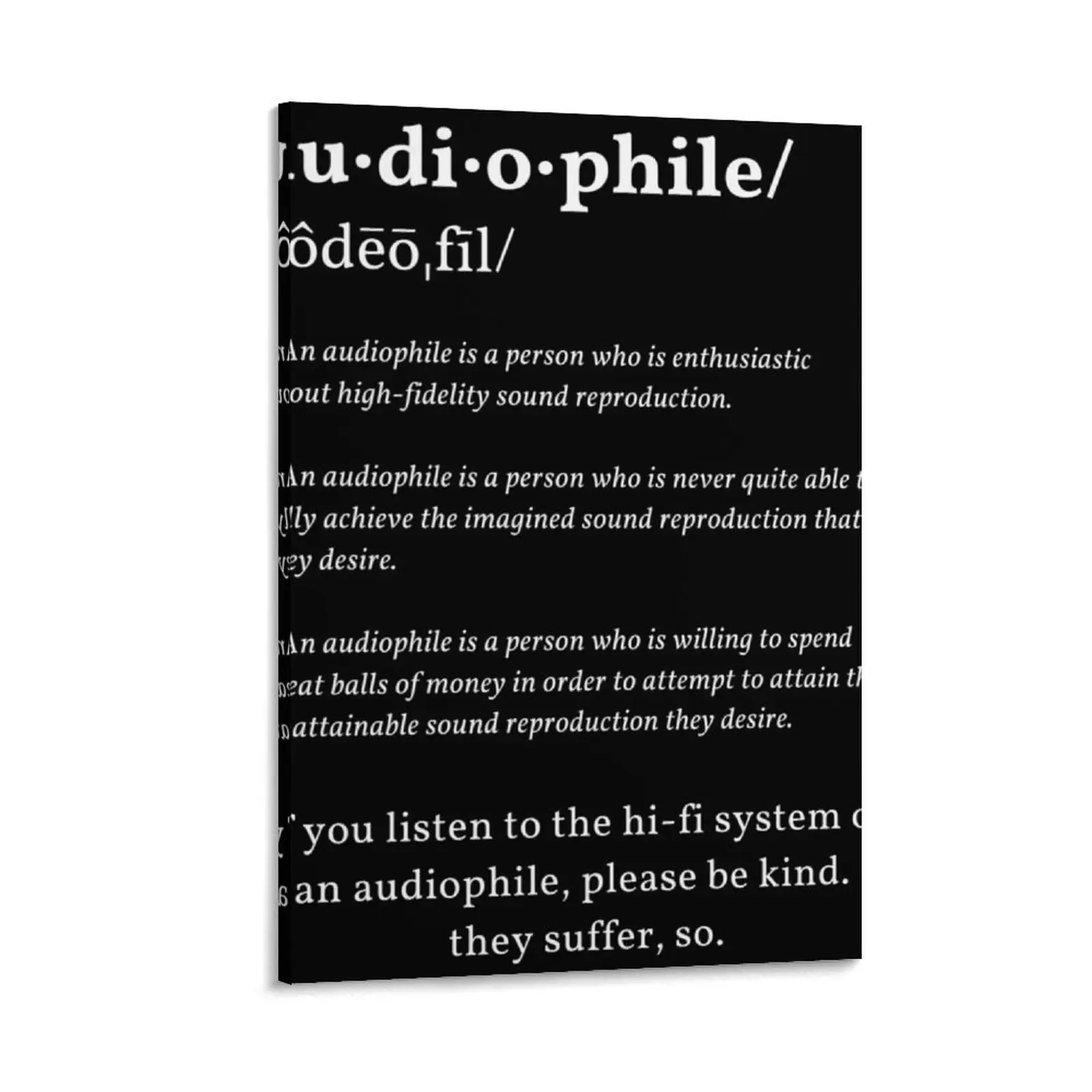 

Funny Audiophile Definition White Text Canvas Painting anime posters bedroom decor paintings wall decor