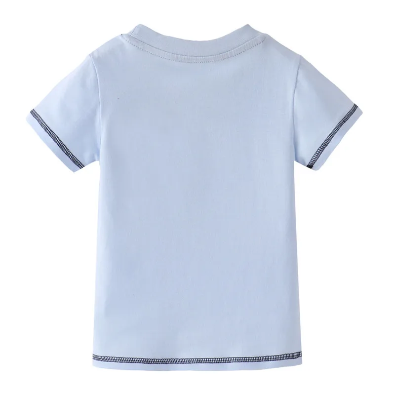 2-7T Short Sleeve Boys Tshirts Sailboats Embroidery Kids T Shirts Summer Children's Clothing Fashion Baby Tees Tops