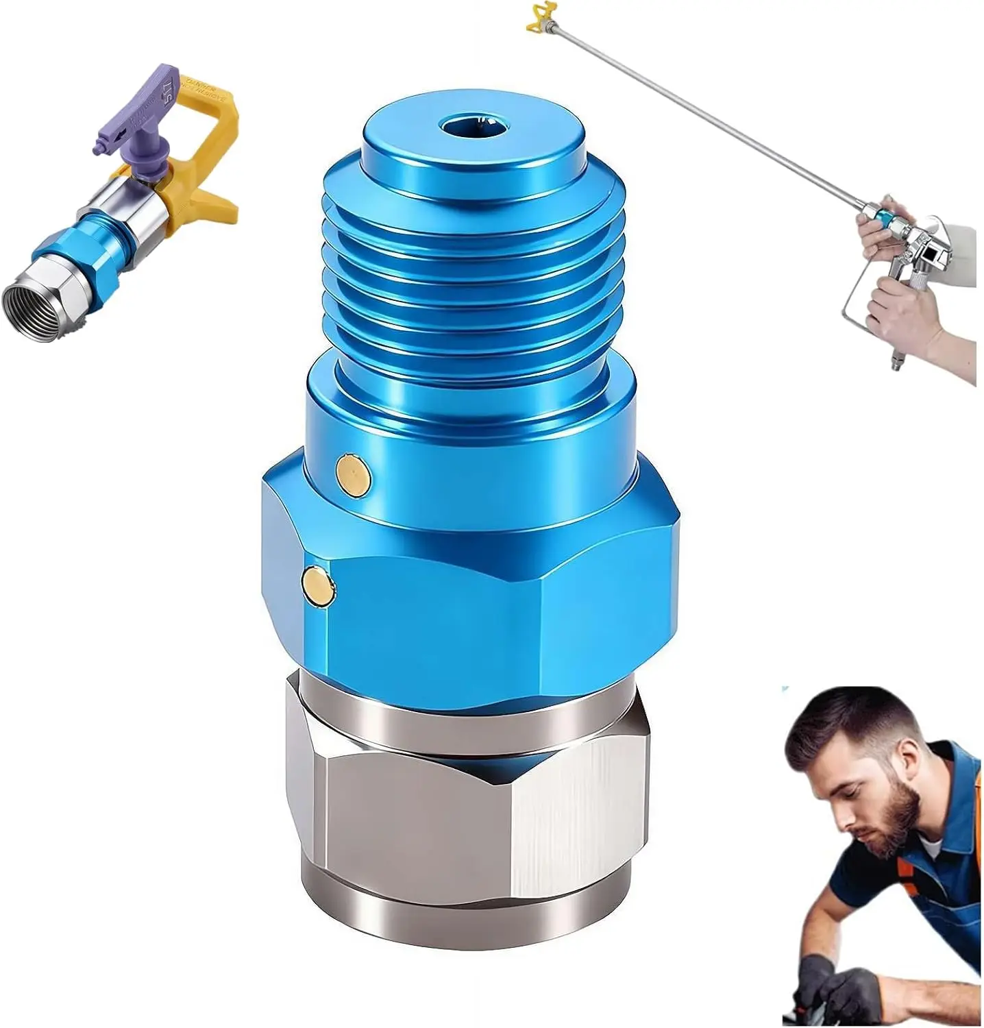 360 Grad drehbarer Airless-Farbspritzgerät-Adapter aus Edelstahl, auslaufsicheres Hochdruck-Drehgelenk für eine gleichmäßige Beschichtung – Detail 1