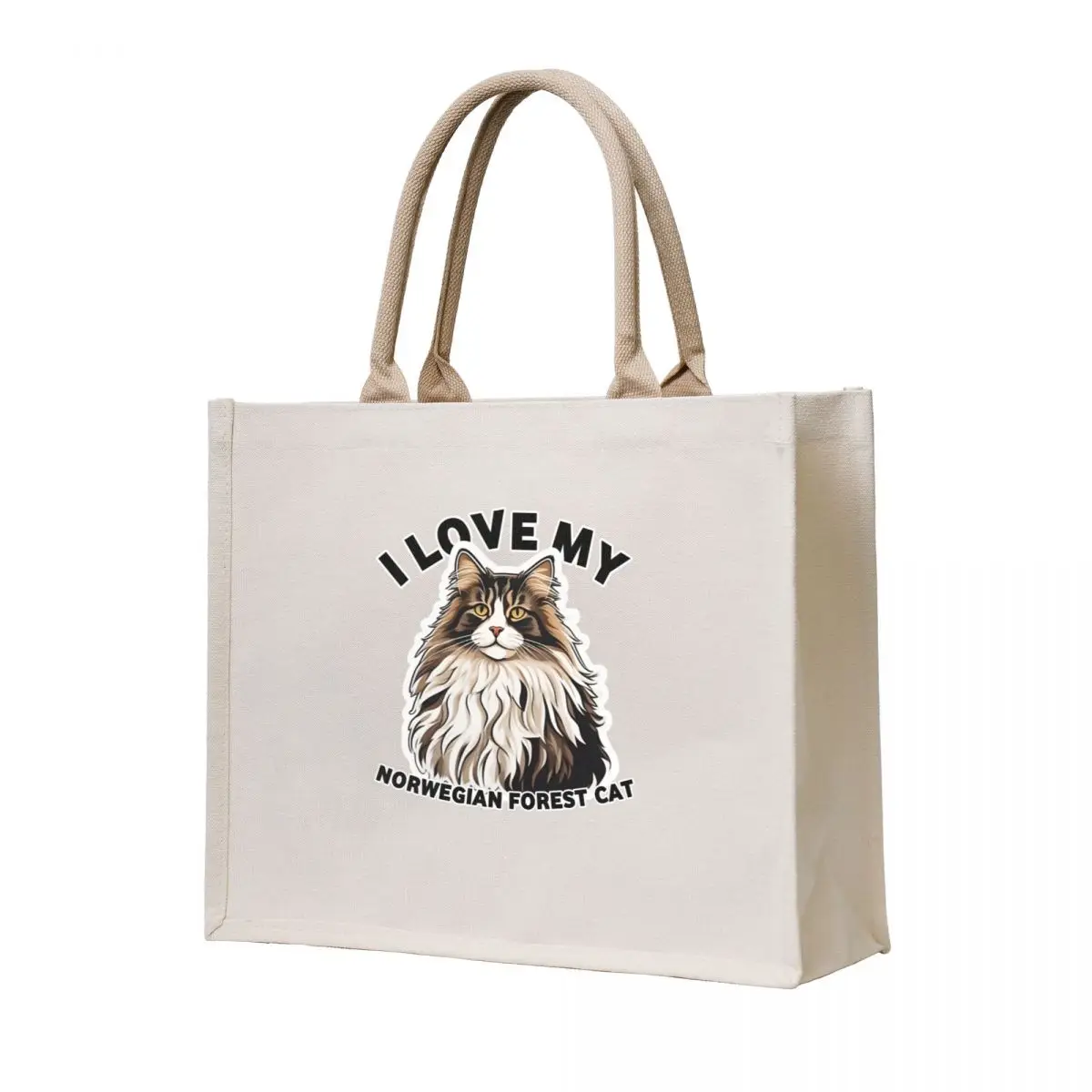 

norwegian forest cat, norwegian forest cat lover Tote Bag custom bags canvas tote bag cloth bag woman reusable shopping bags