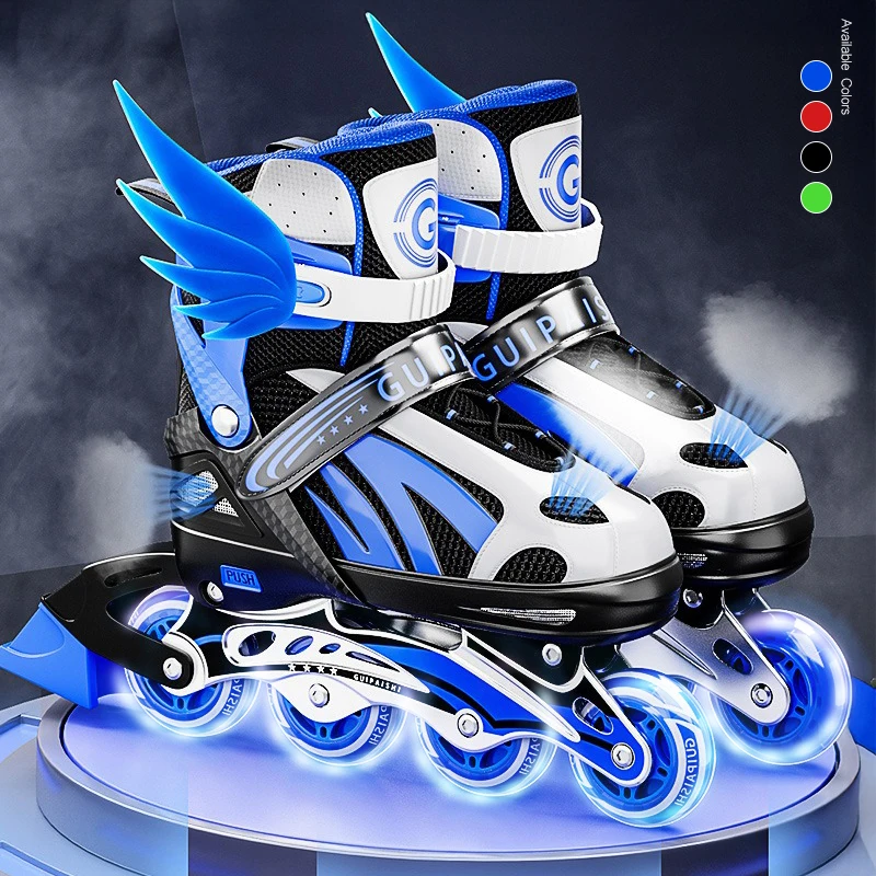أطفال قابل للتعديل حذاء تزلج بعجلات فلاش كاملة أحذية التزلج على الجليد للفتيات سن 3-12 المبتدئين صف واحد مجموعة معدات واقية #1