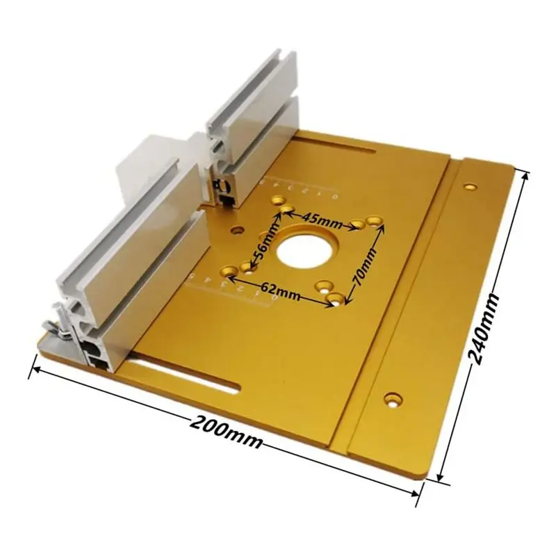 WORTHOWN-Upgrade Aluminium Router Table Insert Plate W/Miter Gauge And Tenon Gauge And Fence For Workbenches Wood Router Trimmer view 6