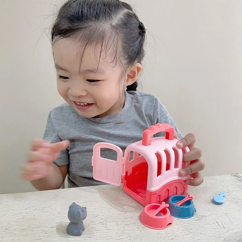 جديد لطيف جرو صغير التظاهر اللعب لعبة الحيوان الكلب دمية مجموعة الكلب سلة الحيوانات الأليفة زخرفة الاطفال اللعب الحواس البصرية المشهد اللعب حلية #3