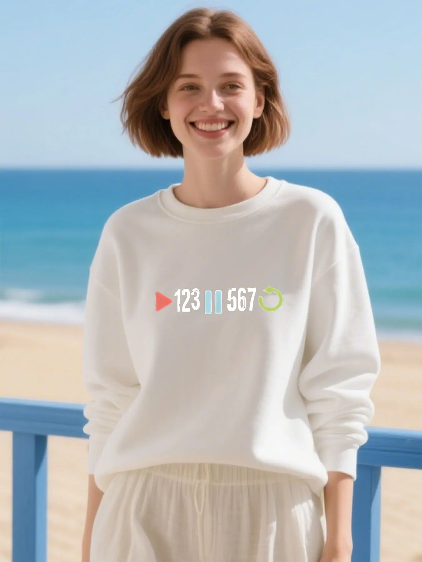 

Abstract Media Symbols Print Soft Fabric Round-Neck Sweatshirt Classic Fit Birthday Gift​