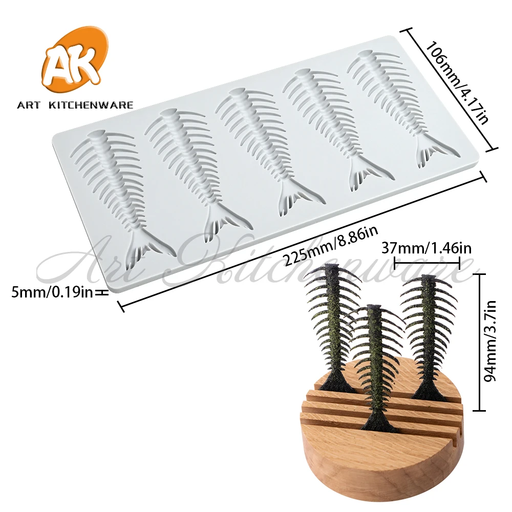 Molde de encaje de pastel de silicona con hueso de pescado, herramienta de decoración de pasteles, decoración de bordes, molde de encaje, herramienta de cocina para hornear