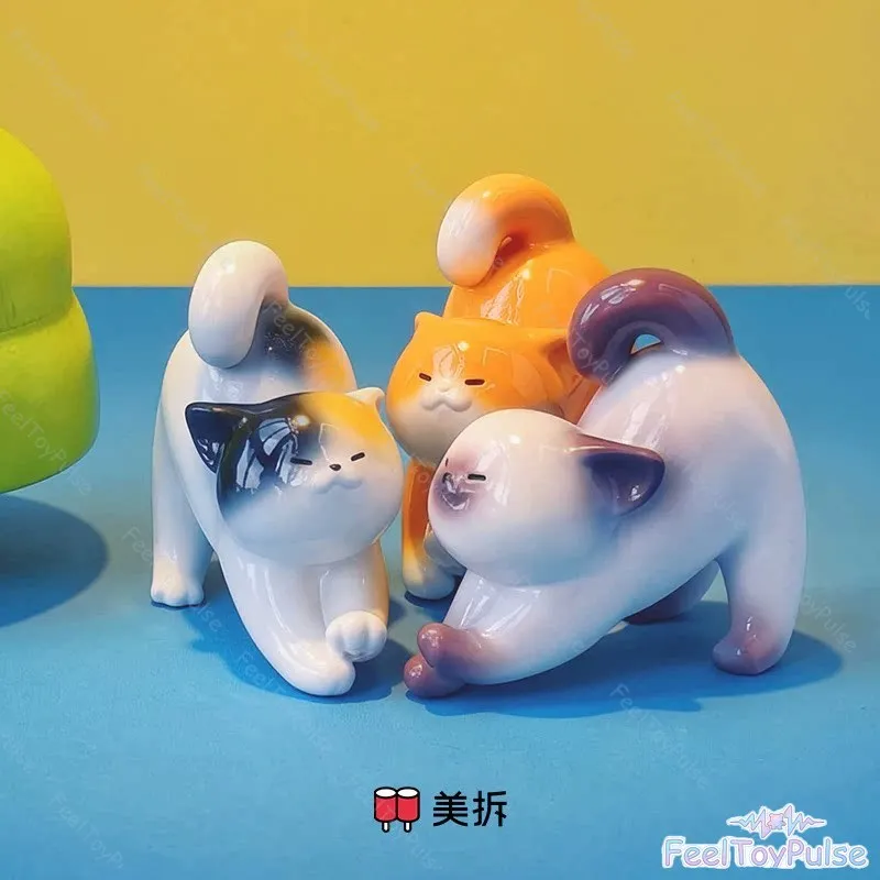 Meichai Series 2 Blind Box Cute Cat Resin Figurine Miniature Art Toy Desktop Ornament Collectible Gift For Adult Hobbyist