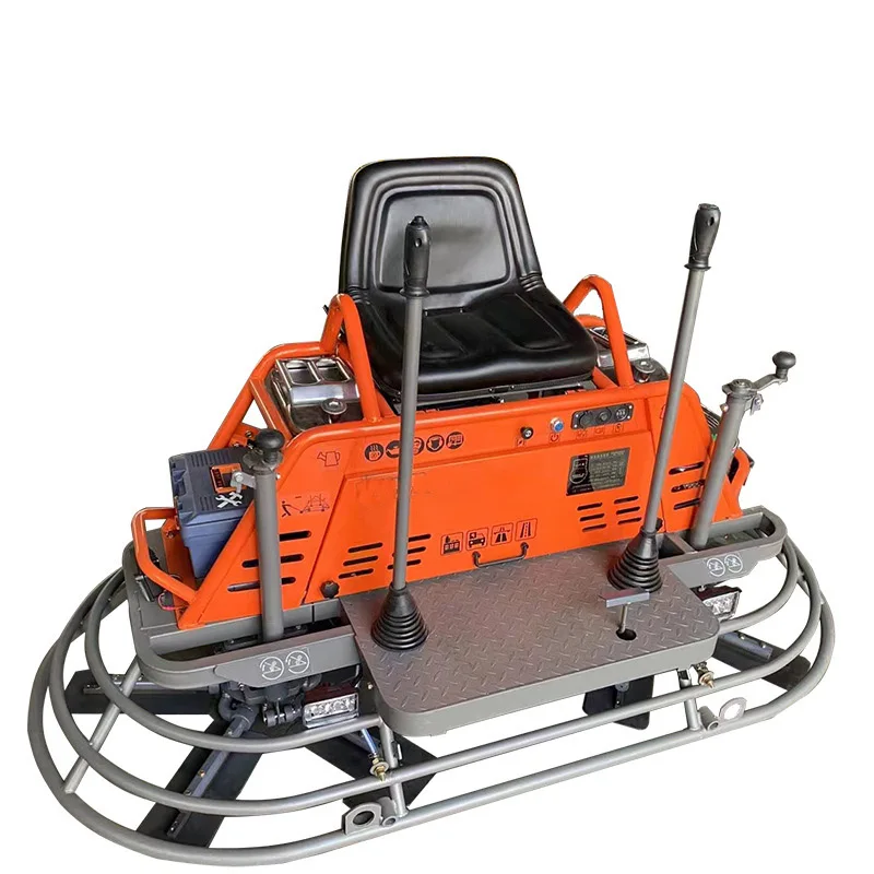 Concrete Power Trowel Finishers Driving Concrete Leveling Machine Ride On Concrete  Surface Trowel