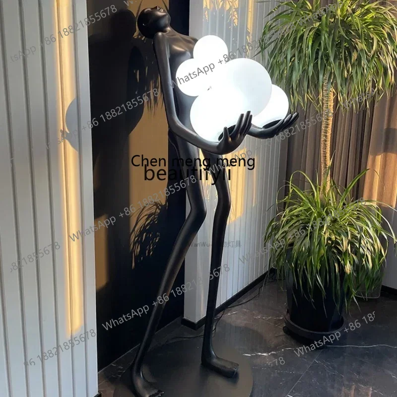

B178 LBX Humanoid Statue Sculpture Floor Lamp Long Arm Ball Exhibition Hall Hotel Sales Office Decoration Floor Lamp
