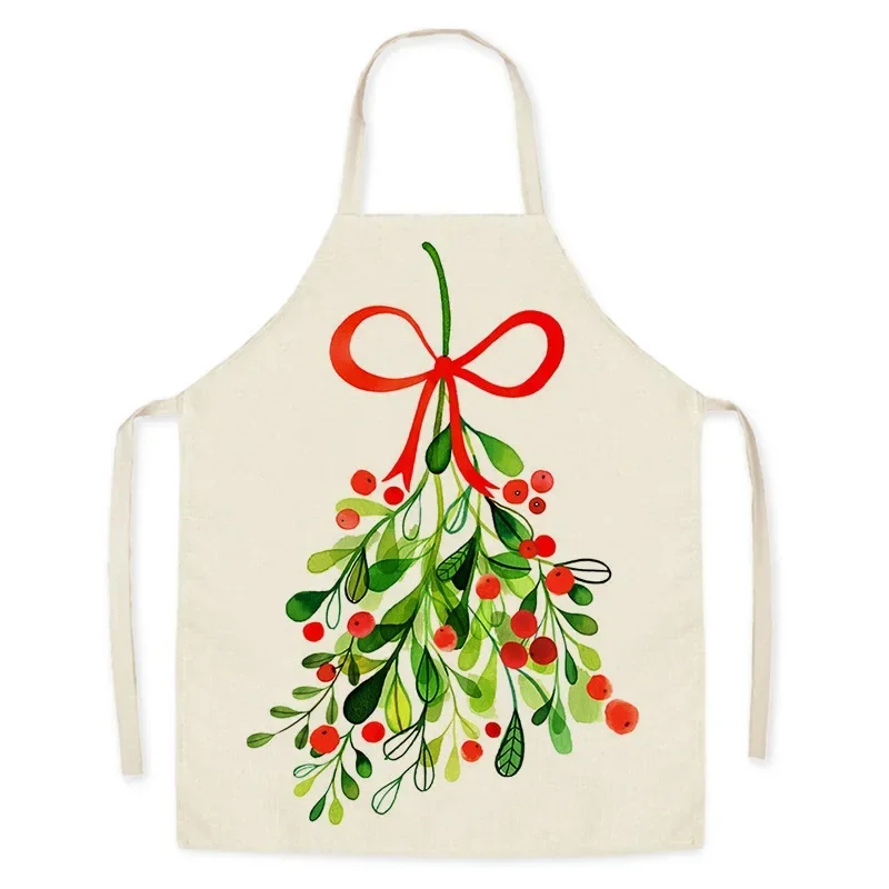 Christmas Tree Pattern Adult Sleeveless Waist Apron Overalls Home Decoration Kitchen Cooking Waist Cleaning Tool фартук кухонный