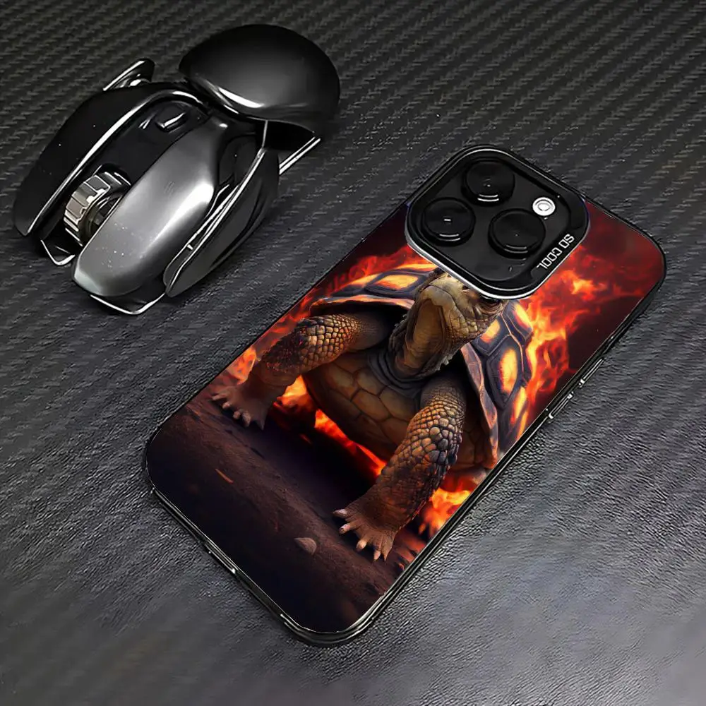

A burning turtle Phone Case case for iPhone17 16 15 14 13 12 11 Pro/ Max/Plus shock-proof rear cover anti-fingerprint