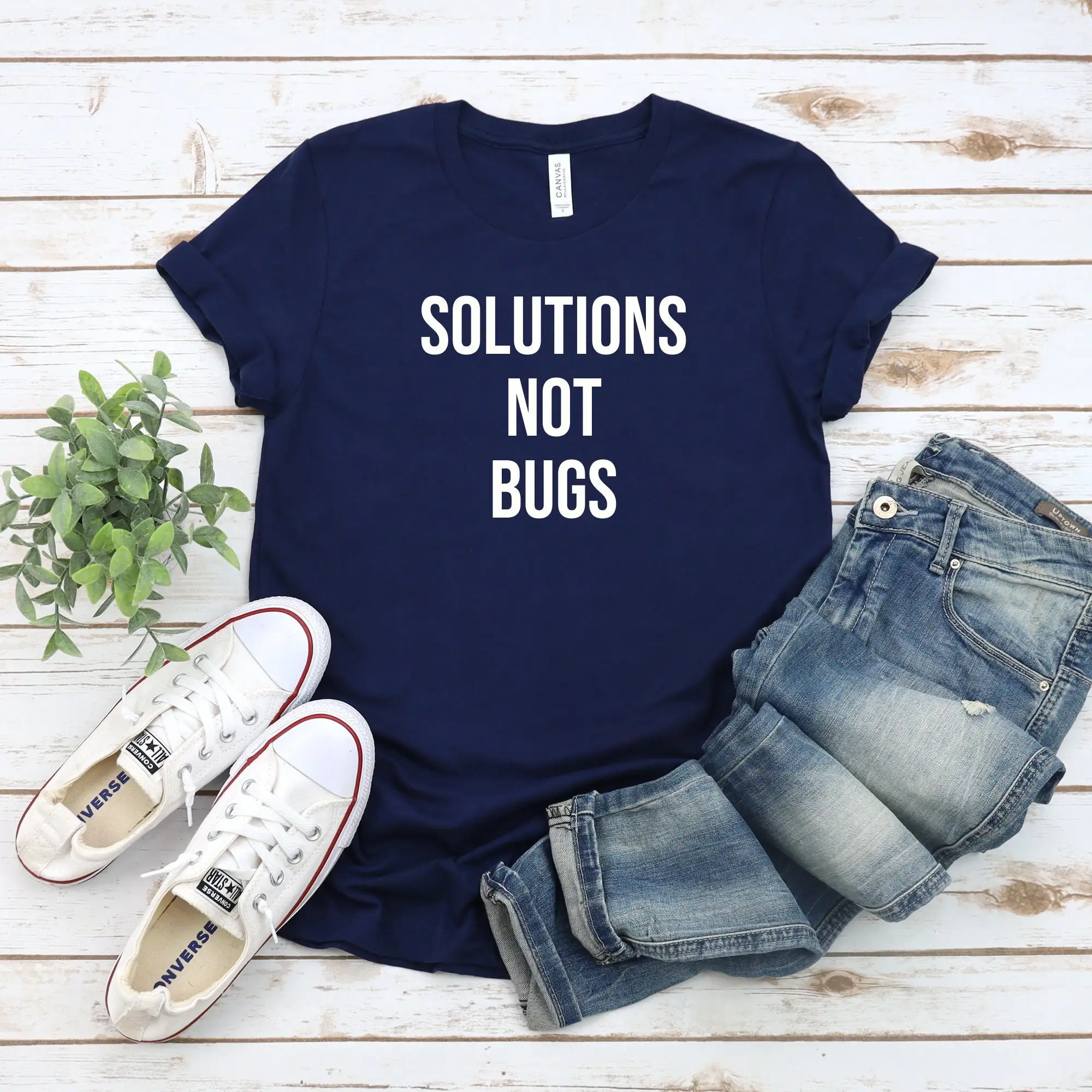 Solutions Not Bugs T Shirt Funny Software Engineer Personalized