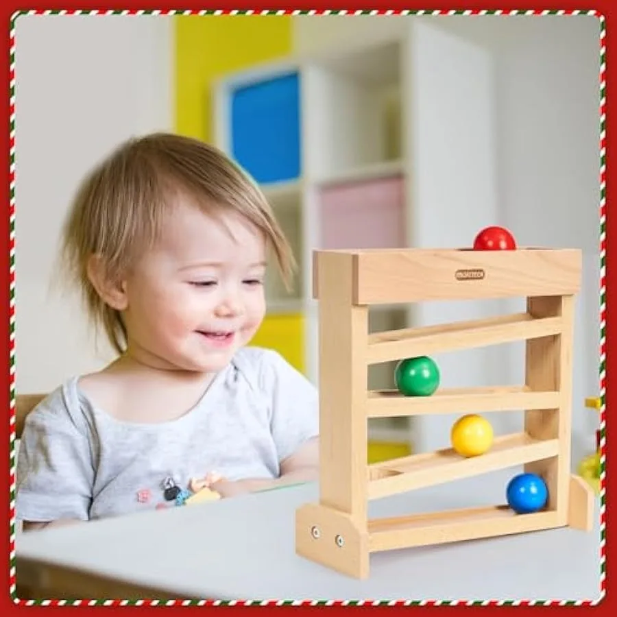 Juguete Montessori con forma de bola, rastreador de bolas de madera, juguetes de desarrollo temprano para niños pequeños de 1 a 3 años, Bal Montessori