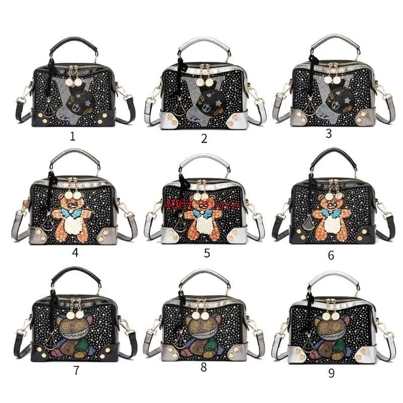 

Women PU Leathers Bag Fashion Crossbody Bag Simple Cartoon Shoulder Bag Purse