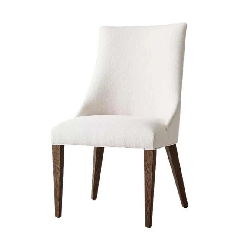 

American rural retro solid wood furniture fabric dining chair single wooden chair Nordic simple and fashionable solid wood chair