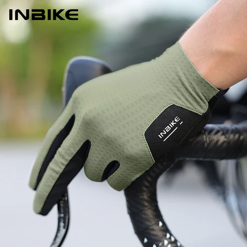 INBIKE 2025 guantes de ciclismo de dedo completo pantalla táctil antideslizante Gel palma reflectante guantes transpirables para bicicleta de carretera accesorios MTB