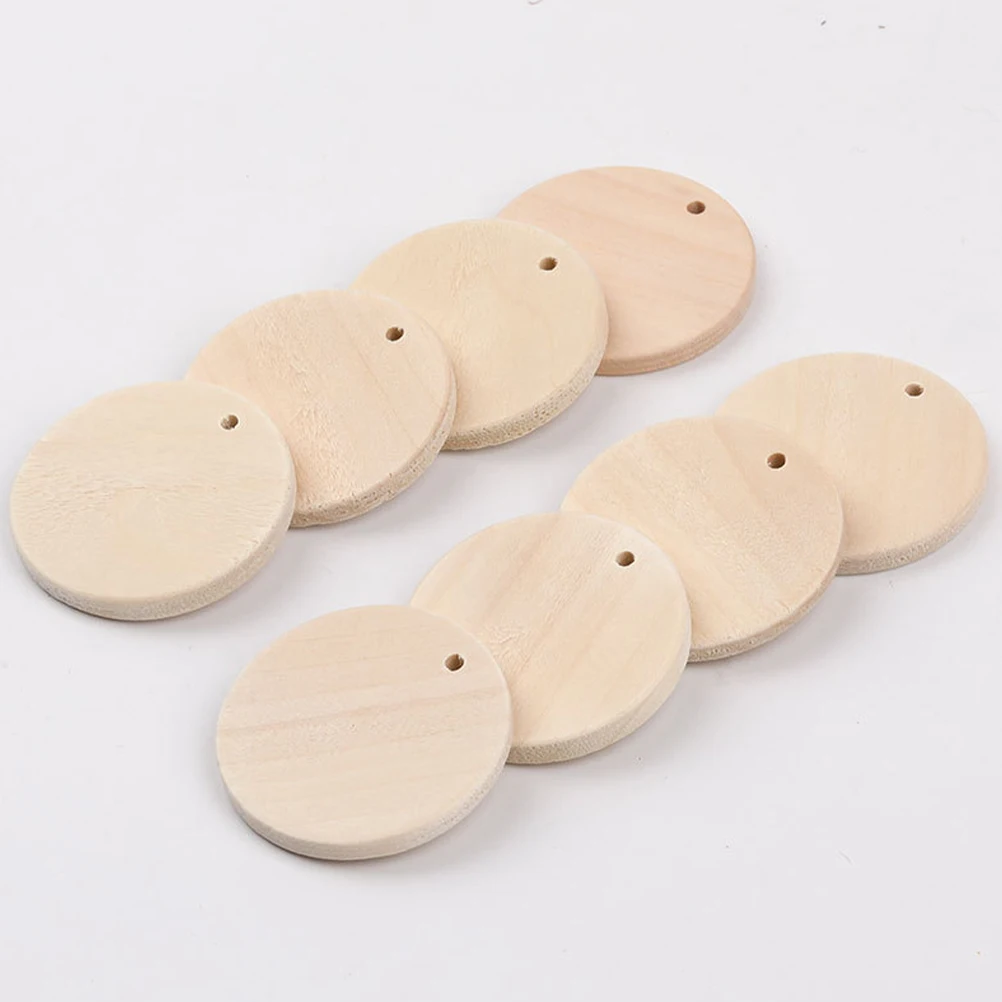 

1 set Blank Round Wooden Discs Keychain DIY Durable Wood Slices Children Art Craft Hanging Decor Christmas Gifts Pet Collars