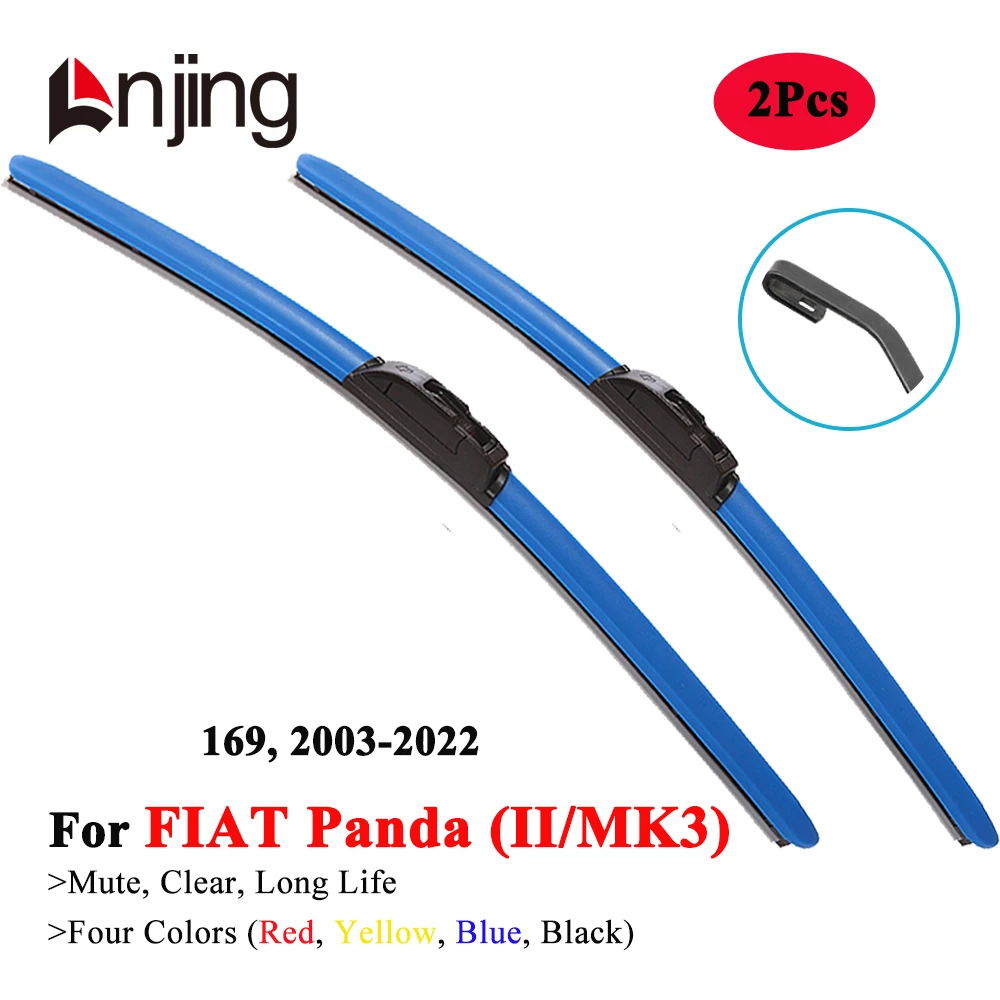 

LNJING Colorful Wiper Blades For FIAT Panda Classic Gingo Hatchback 169 2003 2004 2005 2008 2010 2011 2012 2013 Car Accessories