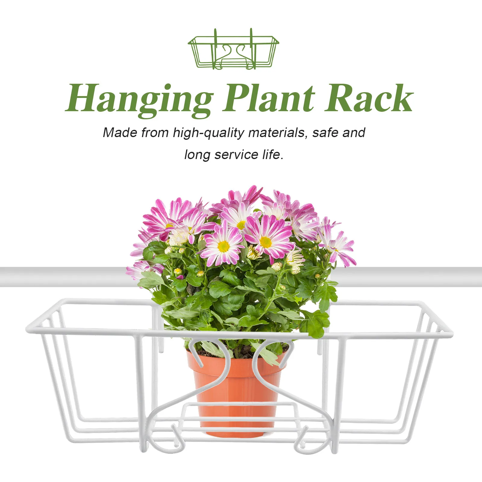 

Modern Outdoor Balcony Flower Hanging Pot Rack Garden Plant Planter Hanger Decorative Heavy Suspension Holder Accessories