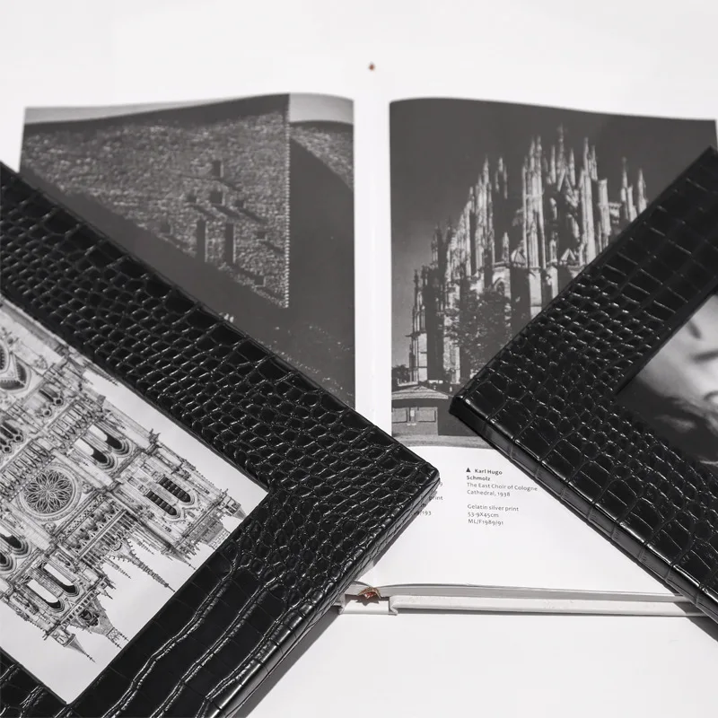 Modern Leather Picture Frame Tabletop Decoration For Family Living Room