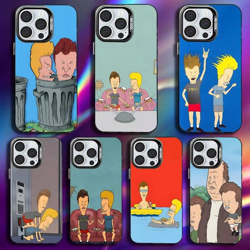 

B-Beavis and Butthead Phone Case For iPhone 16,15,14,13,12,11,Pro,Max,Plus,Mini,XS,SE Anti Fall Black Matte Hard Bumper