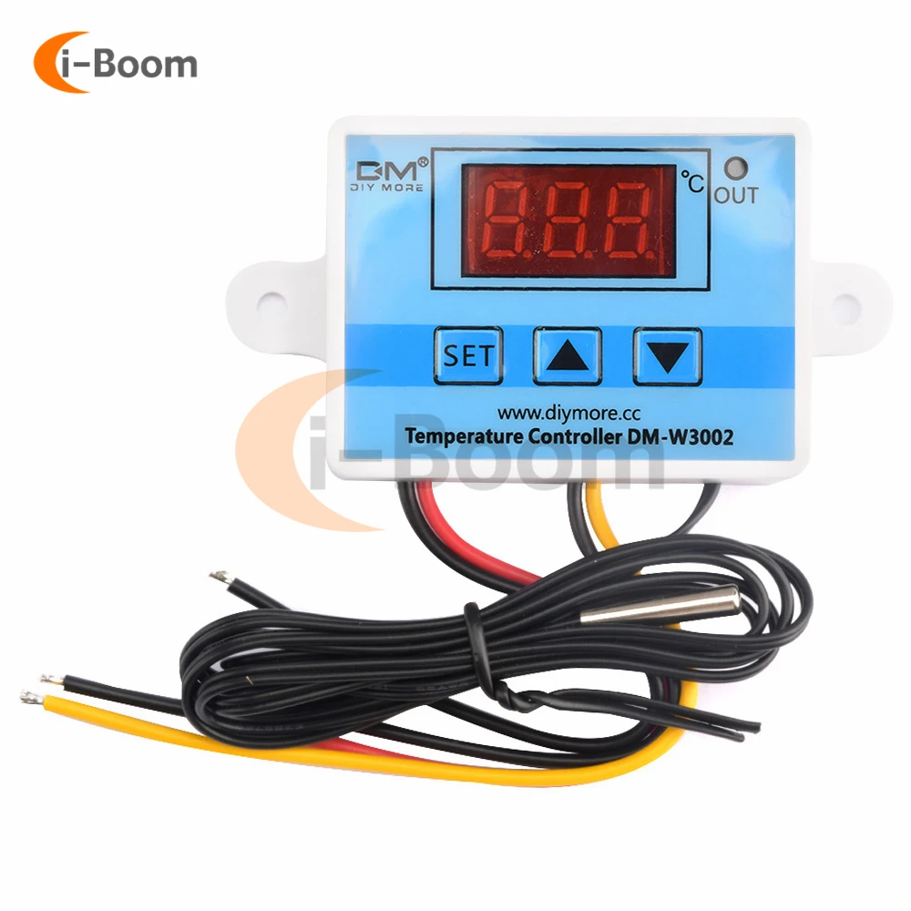 DM-W3002 XH-W3002 Digital LED Temperature Controller DC 12V 24V AC 110V-220V 10A Thermostat Control Switch With Probe Sensor