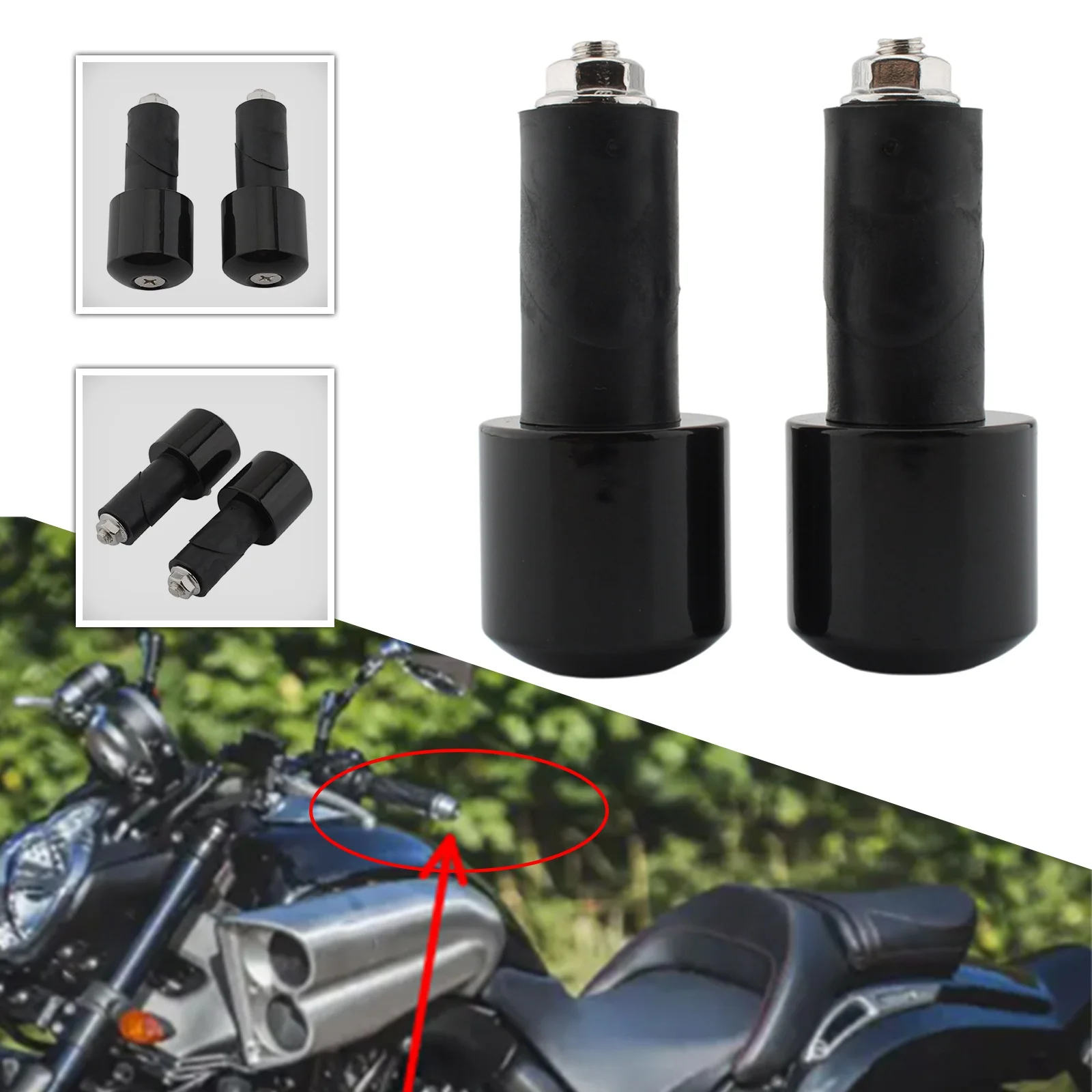 Motorcycle Handlebar Balanced Plug Universal Handle Bar End Grips Slider Solid ​For Yamaha VMAX 400 450 500