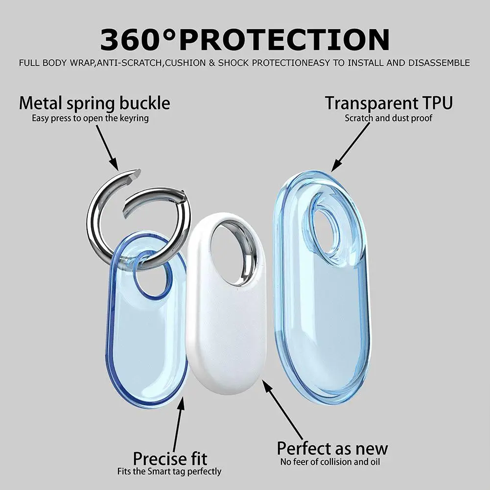 Transparent Case For Smarttag 2 Locator Tracker Smarttag2 Keychain Silicone Soft TPU Protective Cover For Samsung Smarttag2 Case