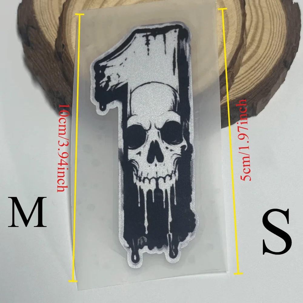 1PC Gothic Skull Spider Racing Number 0‑9 Waterproof Vinyl Decal for Motorcycle Helmet Car