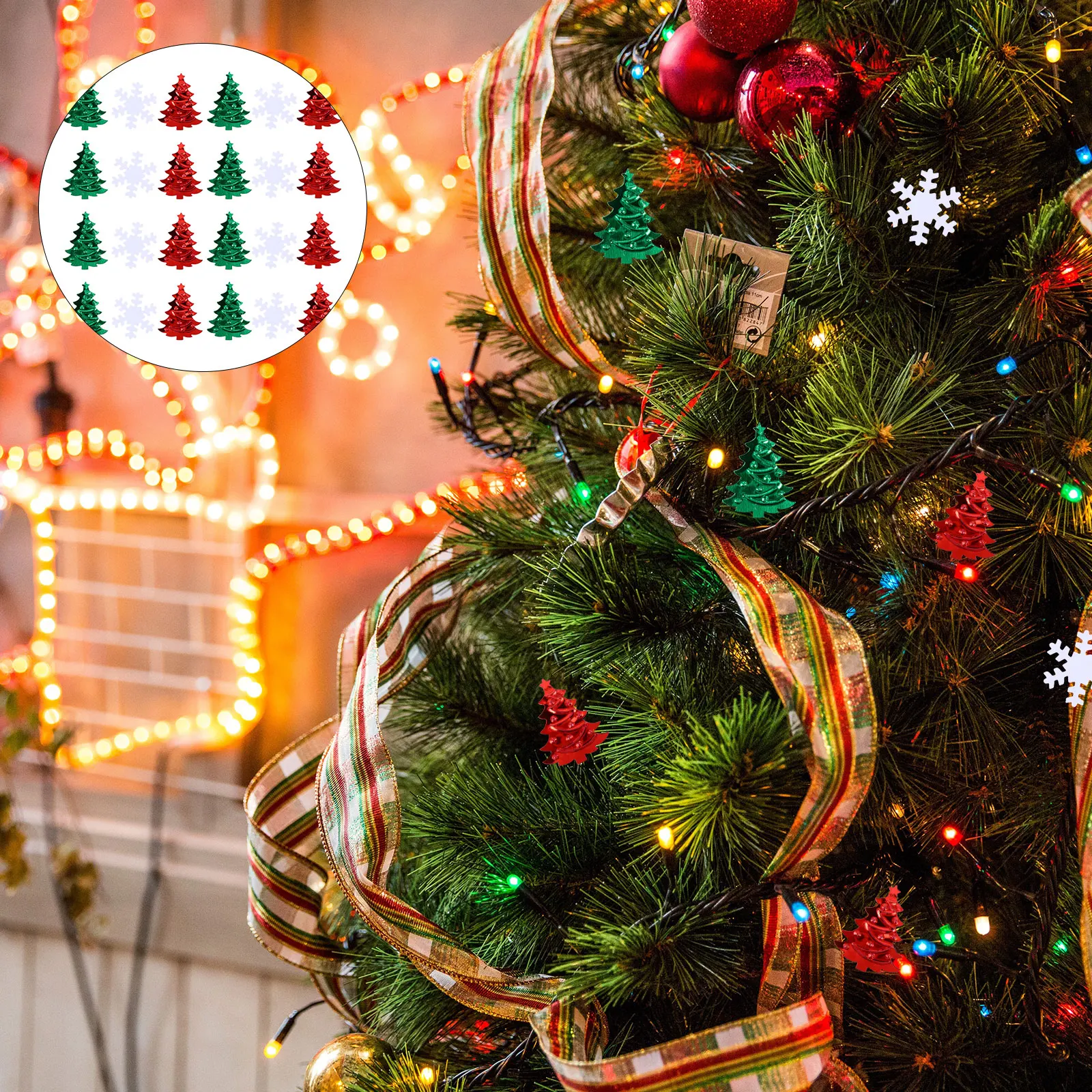 

3 Packs Ornaments Christmas Tree Confetti DIY Craft Accessory Decorate Decorations Plastic Sequins