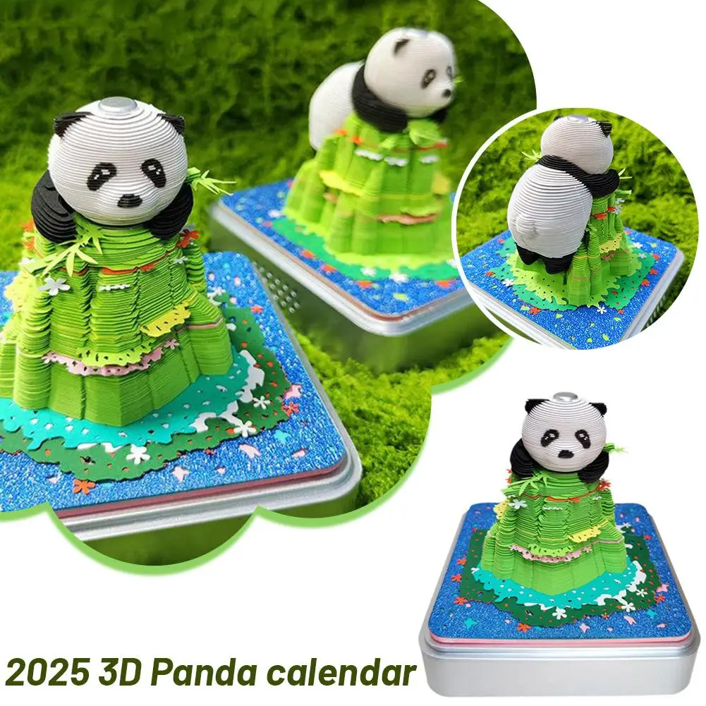 Lock 3d Notepad 3d Art Calendar 2025 Panda Memo Pad 3d Gift Kawaii 3d Paper Sticky Blocks Model Carving Note Note J9v2