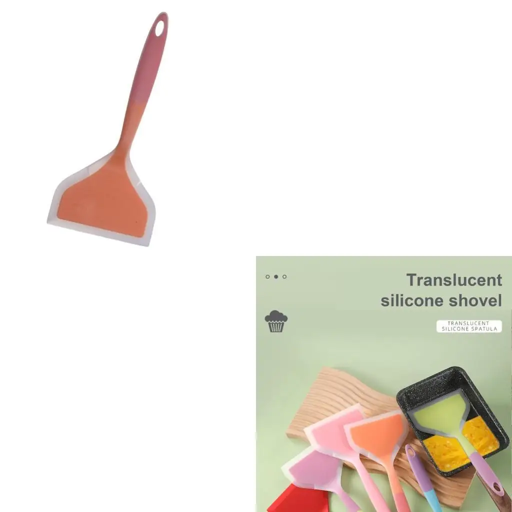 F19B Silicone Spatula Nonstick Fried Shovel Heat Resistant Pancake Shovel for Eggs, Fish, Burgers, Steak and Pizza Enduring